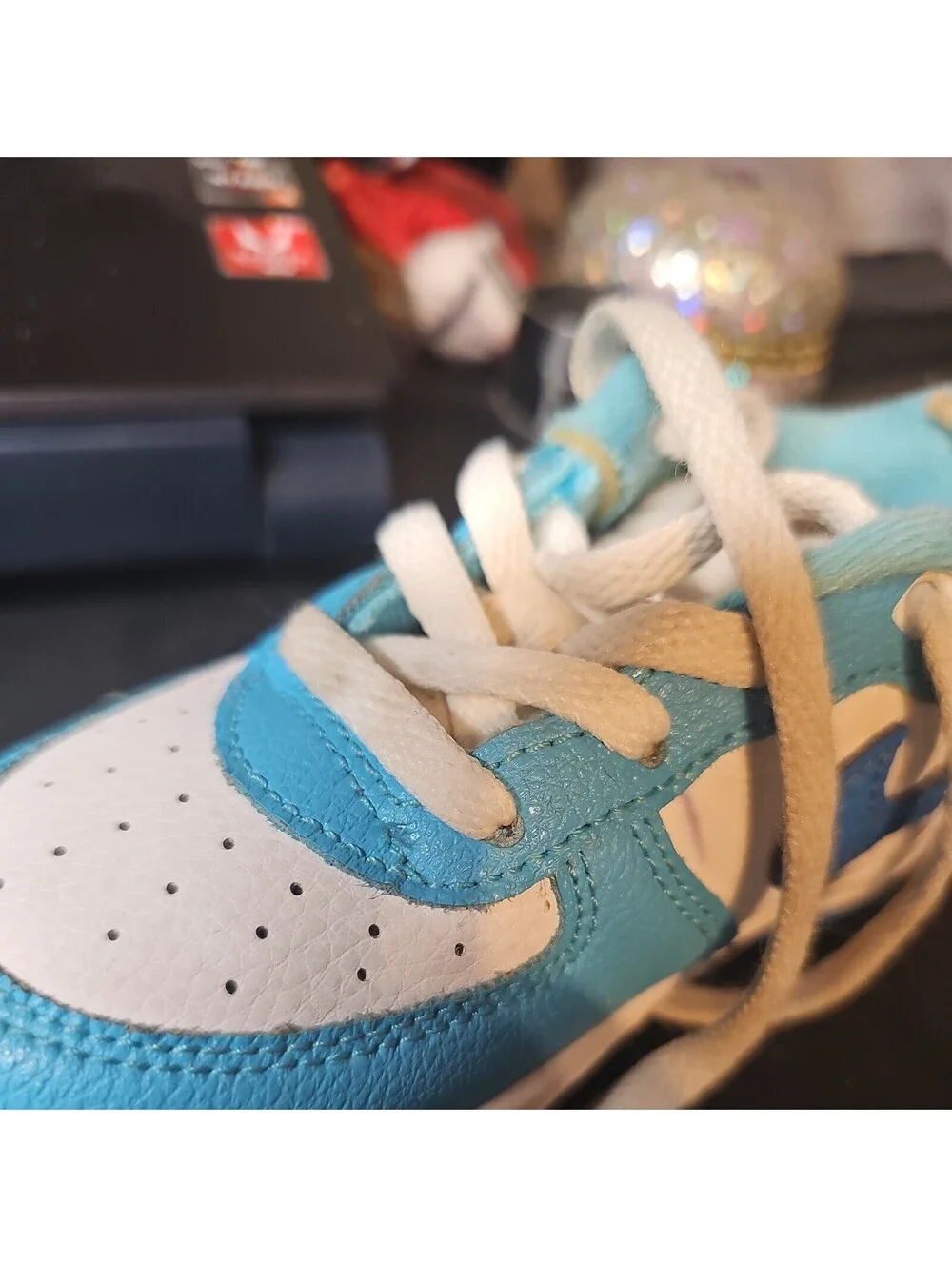 Nike Force 1 LV8 2 Little Kids Blue And White Low Top Lace Up Sneakers Size 8C